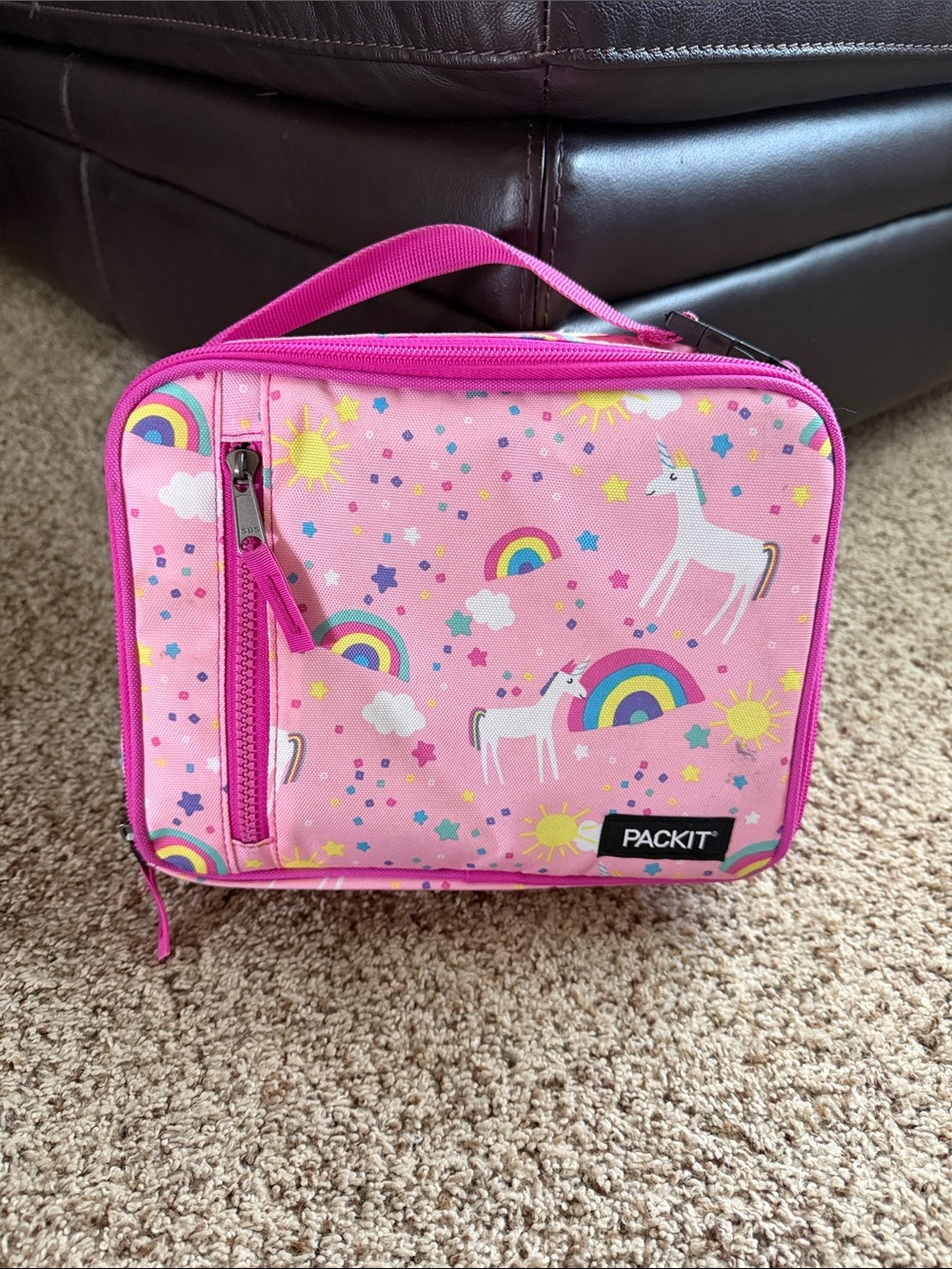 PackIt Kids Pink Unicorn Rainbow Lunch Bag